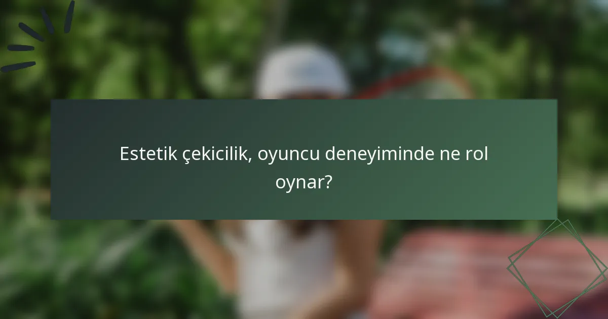 Estetik çekicilik, oyuncu deneyiminde ne rol oynar?