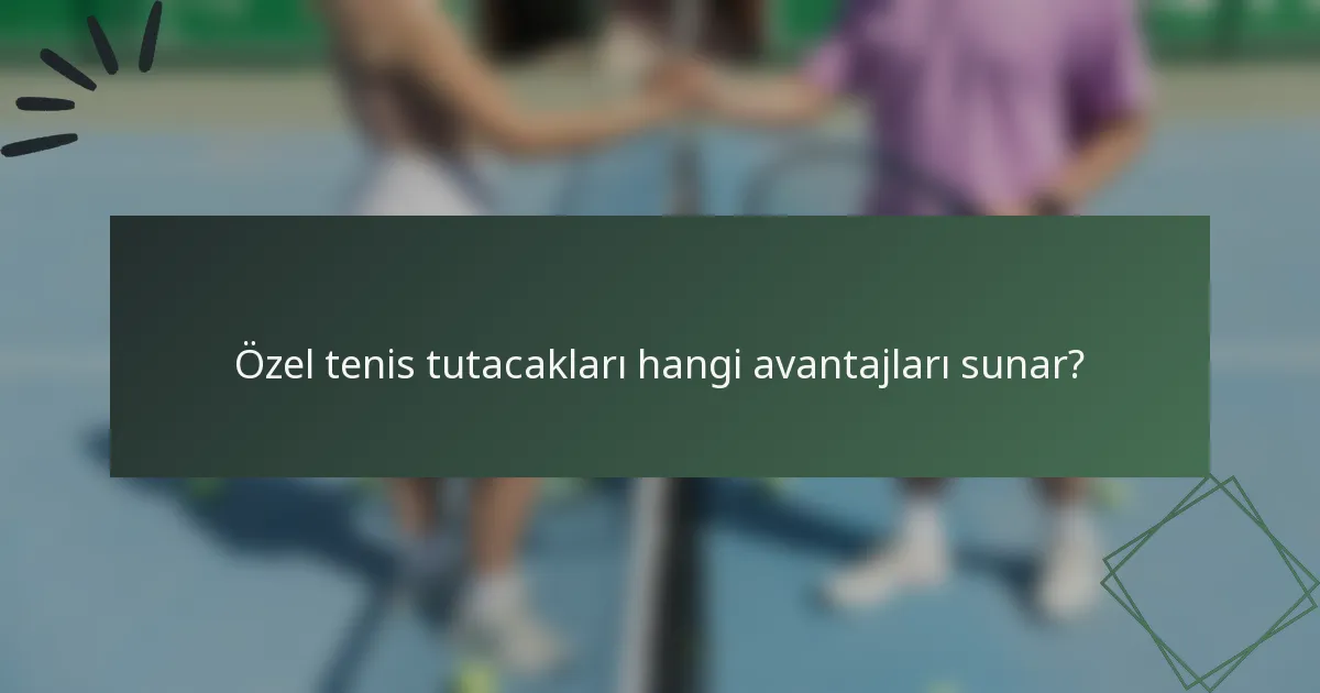 Özel tenis tutacakları hangi avantajları sunar?